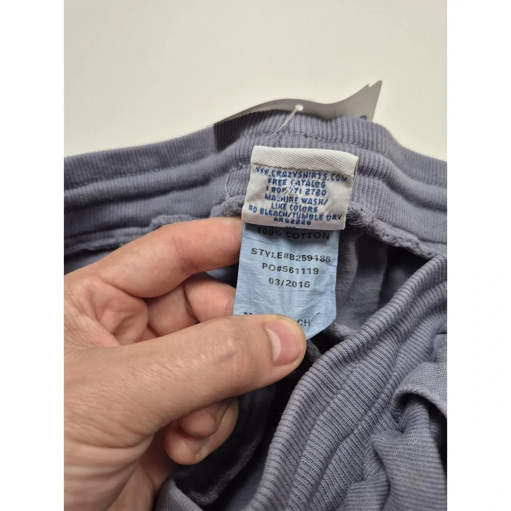 Crazy Shirts Canton Pant Sweatpants Mens 36x32 Blue Cotton Elastic Waist Casual